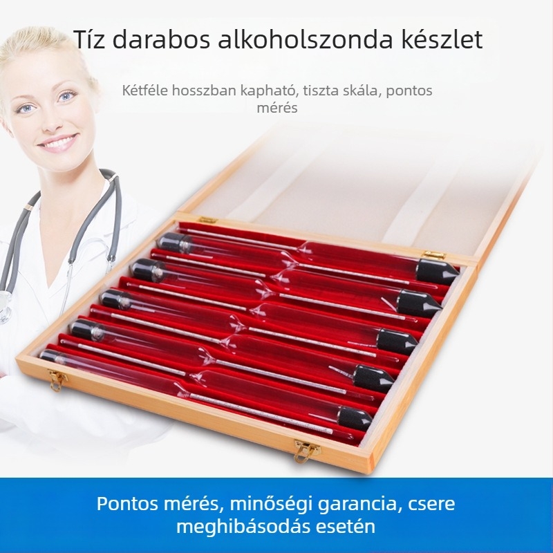 0,1% ABV pontosságú alkoholtartalom-mérő, mérőeszköz – tíz darabos készlet otthoni sörfőzéshez