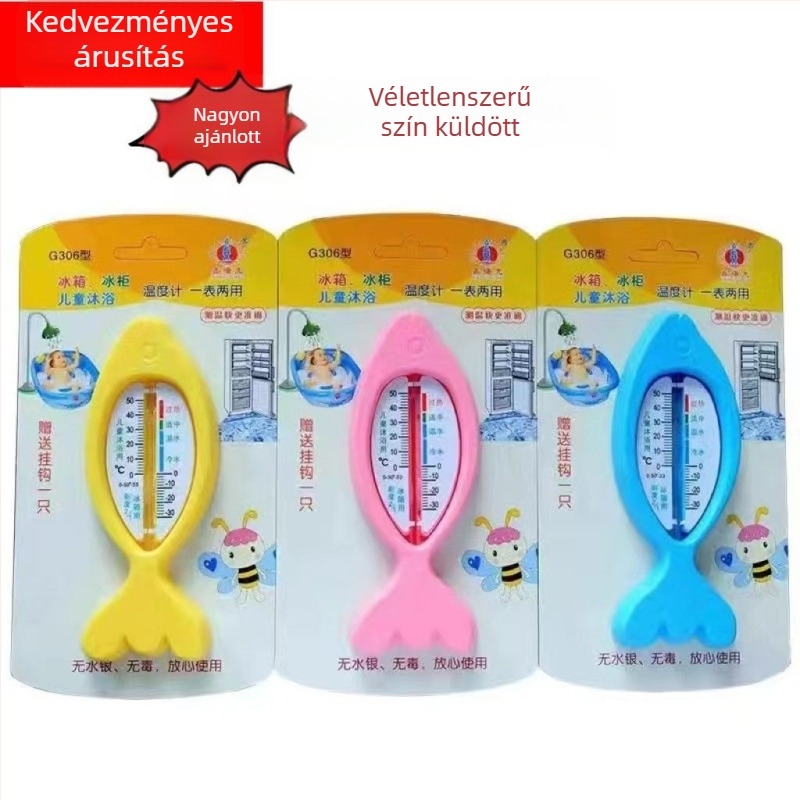 Beltéri/kültéri hőmérő állítható szögű kivitelben, vízhőmérséklet-mérő fürdőszobához és hűtőhöz