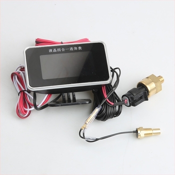 LCD négy az egyben műszer autókhoz: olajnyomás, olajszint, vízhőmérséklet és voltmérő; 9–33V univerzális tápellátás; kompatibilis 12V/24V rendszerekkel; ABS műanyag és üveg.