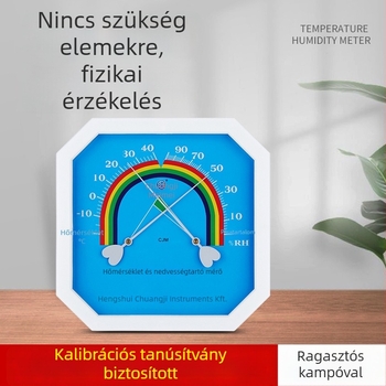 Oktogonális falra szerelt hőmérséklet- és páratartalom-mérő - modell CJM-A111a, tartomány -10…40°C, 0–100% RH, pontosság ±0,1°C, pontosság ±0,1% RH