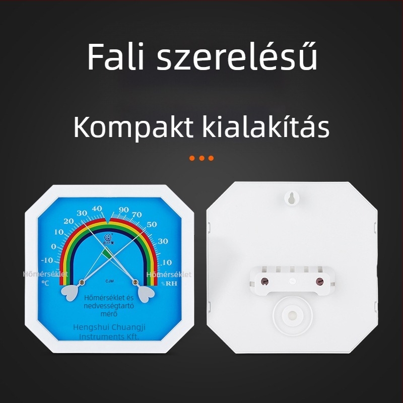 Oktogonális falra szerelt hőmérséklet- és páratartalom-mérő - modell CJM-A111a, tartomány -10…40°C, 0–100% RH, pontosság ±0,1°C, pontosság ±0,1% RH
