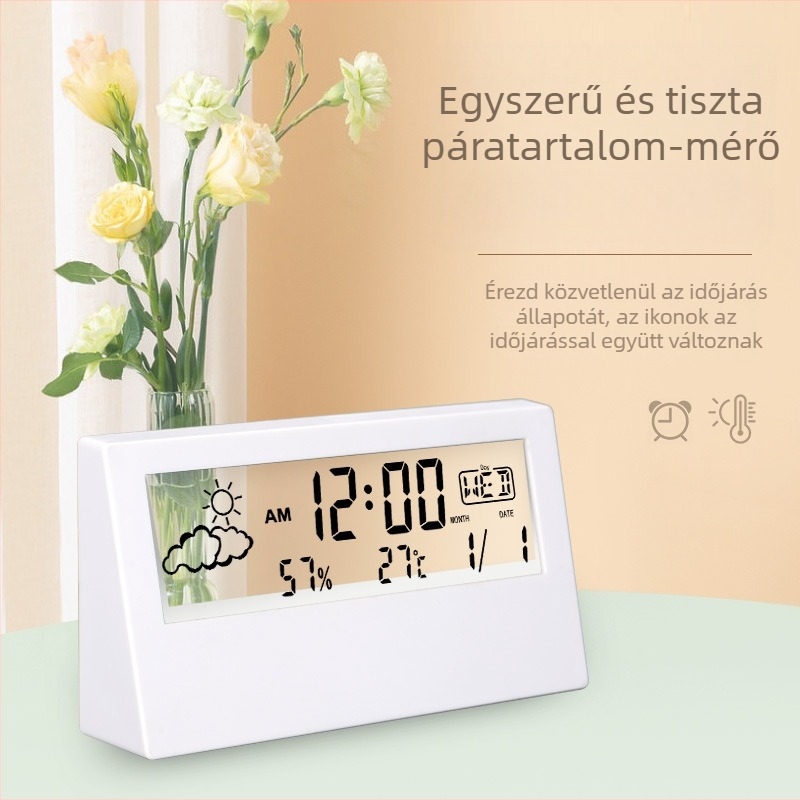 Beltéri digitális hőmérő és higrométer, precíz elektronikus hőmérséklet- és páratartalom-mérő, függő kivitel