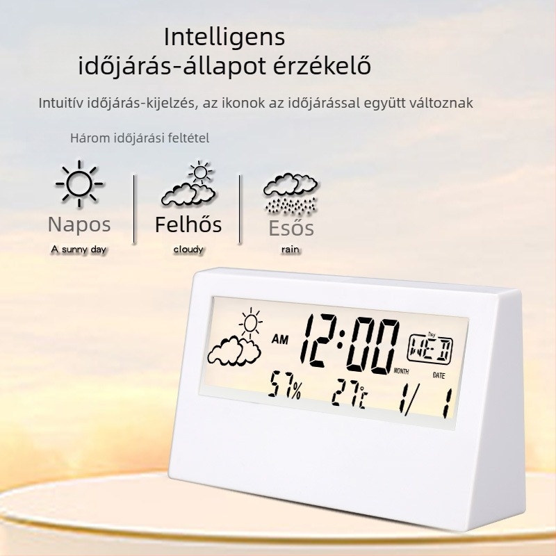 Beltéri digitális hőmérő és higrométer, precíz elektronikus hőmérséklet- és páratartalom-mérő, függő kivitel