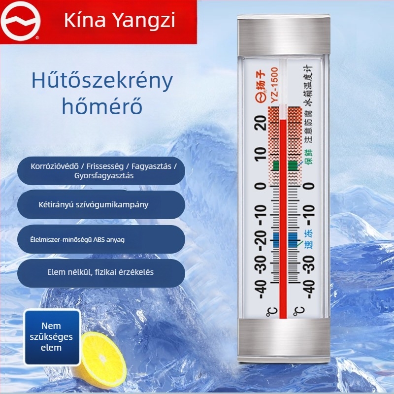 Yangzi hűtő- és fagyasztó hőmérő szívócsészével, háztartási hideg tárolásra