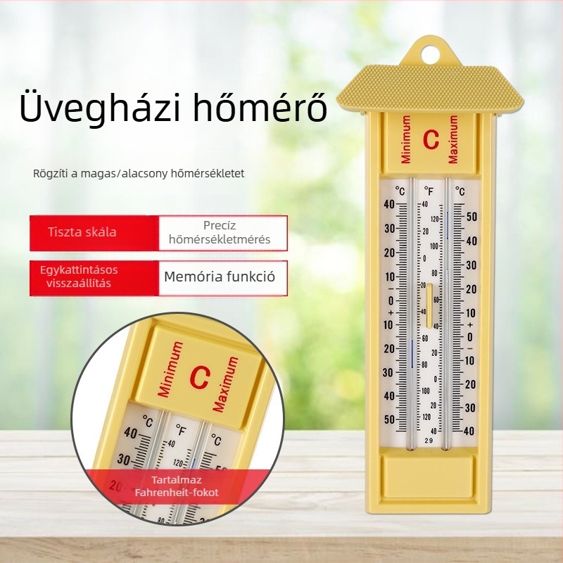 CJM-GD-1 Digitális hőmérséklet- és páratartalom-mérő memória max/min értékekkel – üvegházhoz, nagy pontosságú hőmérő és higrométer