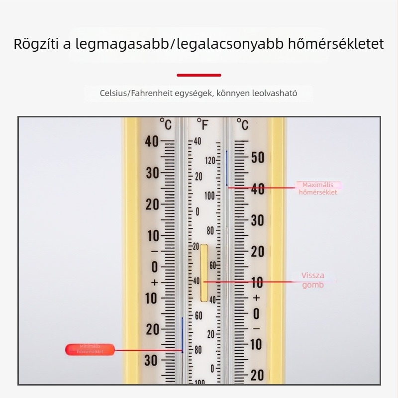 CJM-GD-1 Digitális hőmérséklet- és páratartalom-mérő memória max/min értékekkel – üvegházhoz, nagy pontosságú hőmérő és higrométer