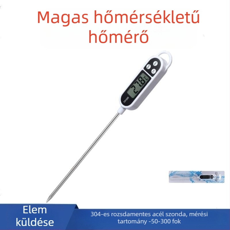 TP300 digitális hőmérő -50 °C-tól 300 °C-ig, víz és olaj hőmérsékletéhez