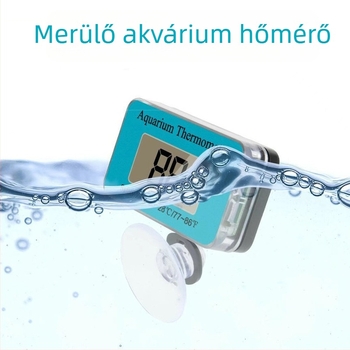 Digitális LCD akvárium hőmérő szívókoronggal, nagy kijelzővel