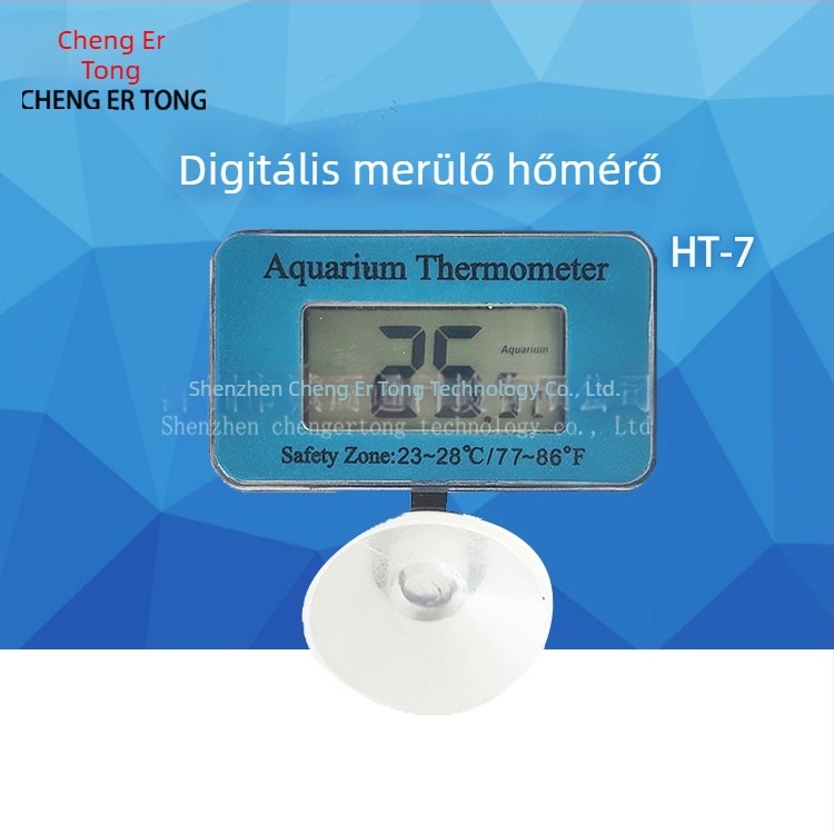 Digitális LCD akvárium hőmérő szívókoronggal, nagy kijelzővel