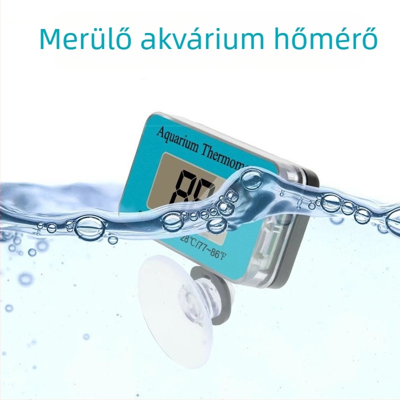 Digitális LCD akvárium hőmérő szívókoronggal, nagy kijelzővel