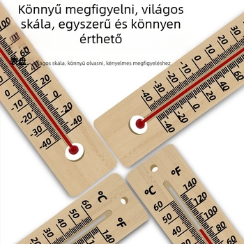 Fából készült beltéri hőmérő és páratartalom-mérő — falra szerelhető dekoráció gyerekszobába, nappaliba vagy hálószobába