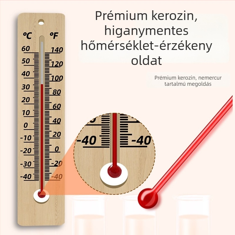 Fából készült beltéri hőmérő és páratartalom-mérő — falra szerelhető dekoráció gyerekszobába, nappaliba vagy hálószobába