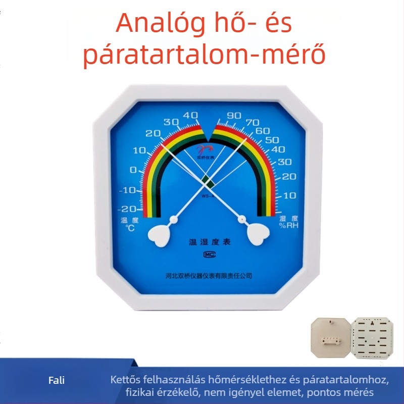 WS-A1 Mutatóval ellátott hőmérséklet- és páratartalom-mérő – kis nyolcszögletű beltéri függő higrométer