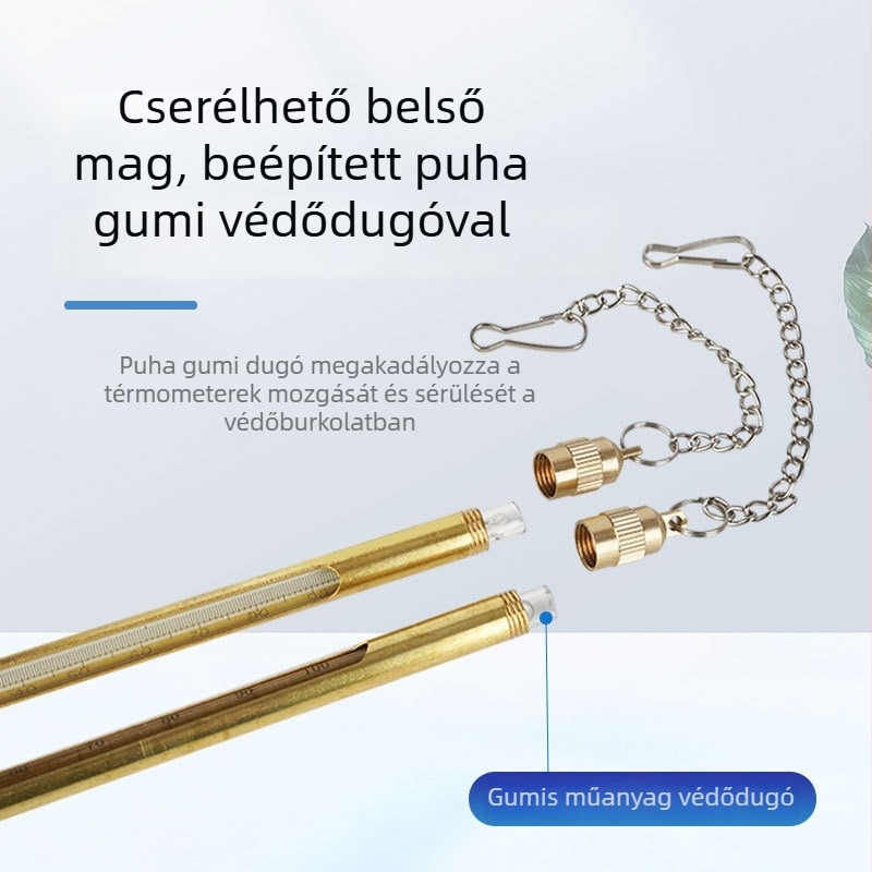 Ipari bányászati hőmérő védőhüvelyes, réz és rozsdamentes acél házzal, higanyos, nagy pontosságú