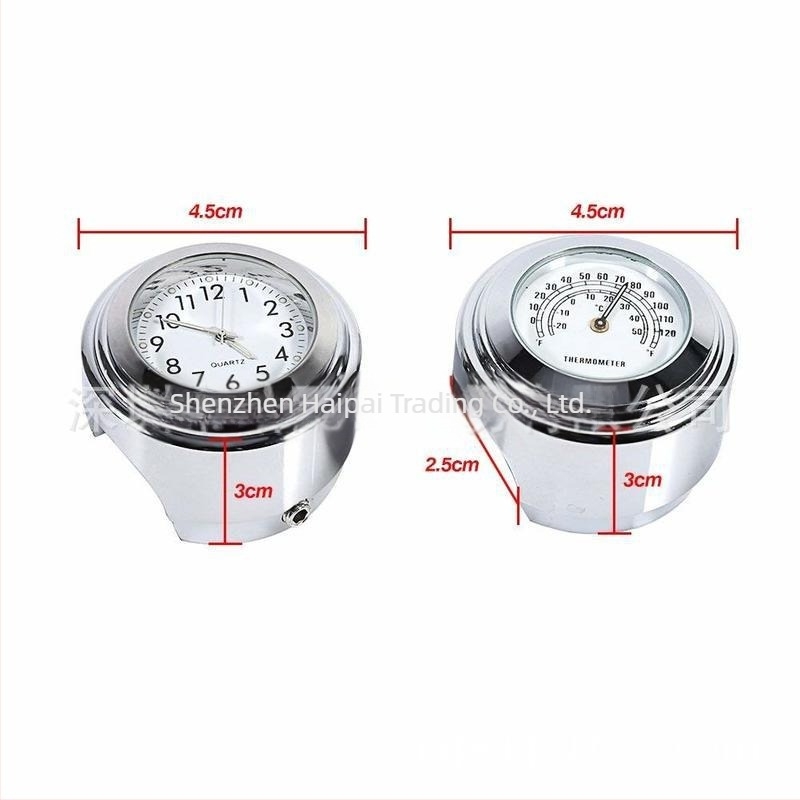 Motorkerékpár kormányóra HPQ M25714 — alumínium ötvözet — idő és hőmérséklet kijelzés