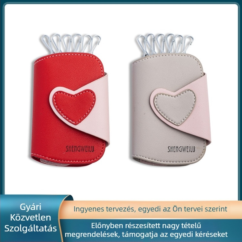 KCY-02 kulcstartó táska | PU bőr, kapu nyílás, függőleges négyzet alakú forma, geometrikus mintázat