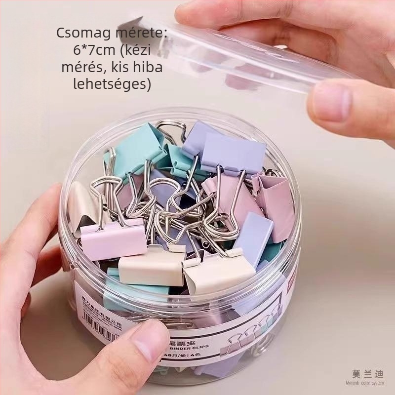 Klipekészlet: Binder Clips, Tail Clips, Document Clips, Butterfly Clips, Fishtail Clips, Phoenix Tail Clips, Swallowtail Clips — Márka: Friendly; Anyag: Egyéb; Termék típus: Egyéb