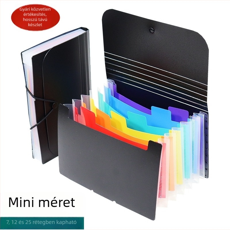 Mini A6-os mappa – Többszintes, álló accordion típusú dokumentumszervező ID-kártyákhoz, útlevélhez és nyugtákhoz