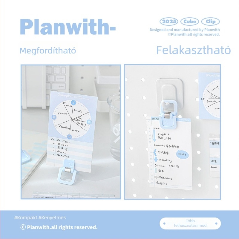 Pénztárca-klíp Kocka - Planwith Multifunkcionális Mini Klip Jegyzetekhez és Számlákhoz (Márka: Planwith; Anyag: Műanyag; Kód: 202506300203)