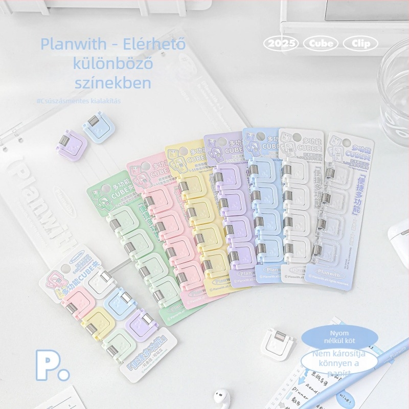 Pénztárca-klíp Kocka - Planwith Multifunkcionális Mini Klip Jegyzetekhez és Számlákhoz (Márka: Planwith; Anyag: Műanyag; Kód: 202506300203)