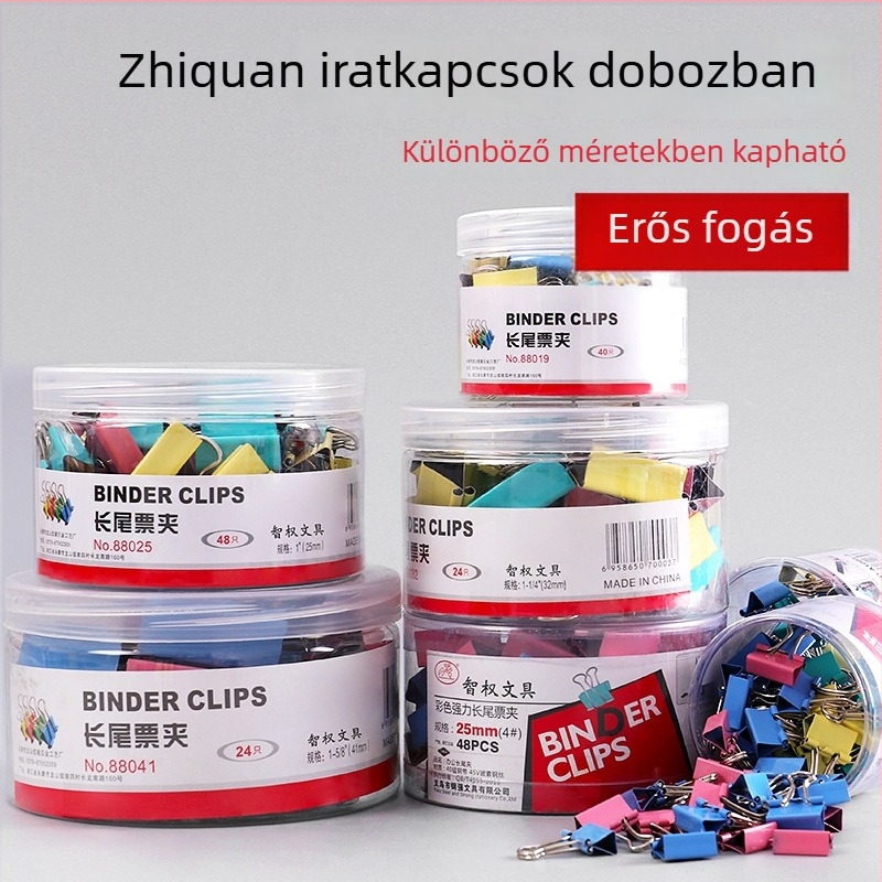 Színes hosszú farkú clip és dovetail clip diákoknak, fémből készült irodai kiegészítő, nyugták és jegyek klipje