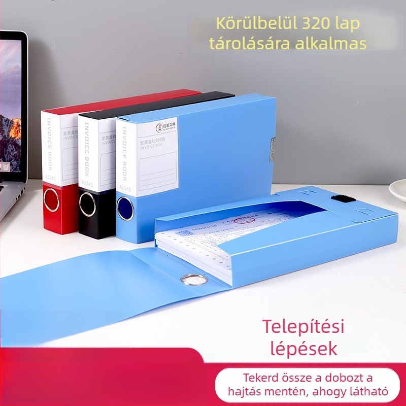 Számlák dokumentumdoboz – PP anyag, testreszabható logó, testreszabási lehetőségek