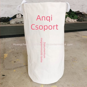 Bizalmas dokumentumtároló táska, vászon, húzózáras záródás, alj és oldalsó paneles kivitel, testreszabható, Huasheng Canvas márka