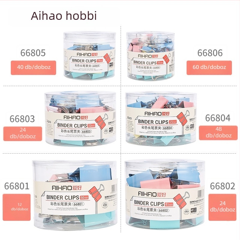Hobbies színes fém klipsz számlákhoz és jegyekhez, dovetail-stílusú hosszú farokklipsz, modell 66801