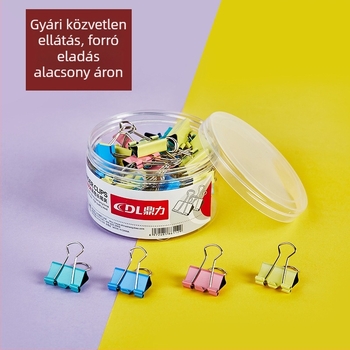 Színes fém klipek dokumentumokhoz, hosszú szárú irodai kellék