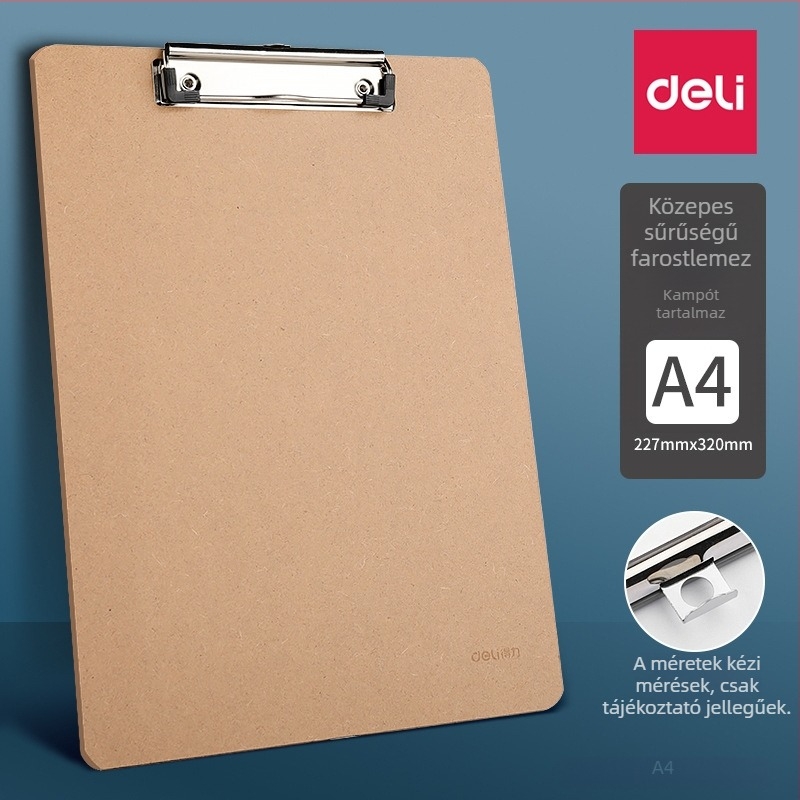 Deli 9226 A4-es fa klipboard olvasóállvánnyal és tárolóval