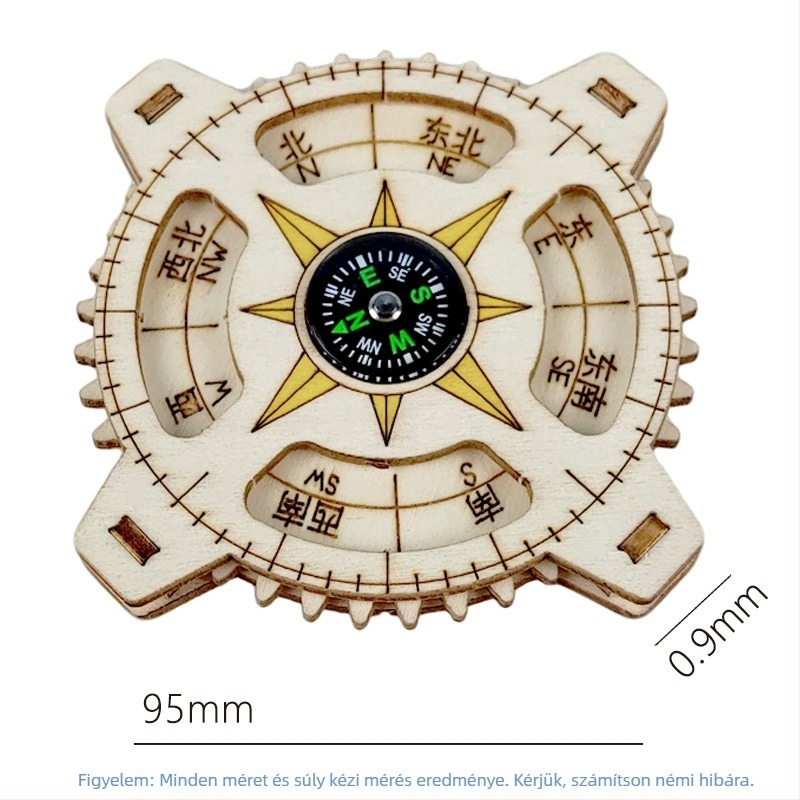 Fa DIY iránytűkészlet gyerekeknek — STEM oktató játék 7–14 éveseknek, fejleszti a kéz-szem koordinációt és a kognitív készségeket
