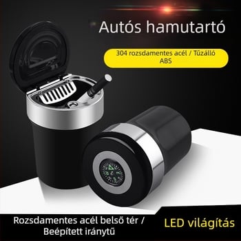 Autóba szerelhető hamutartó fémbelsejttel, márka Bjd; modell 00, termék kód 004; alkalmas autóban, otthon és nyilvános helyeken.