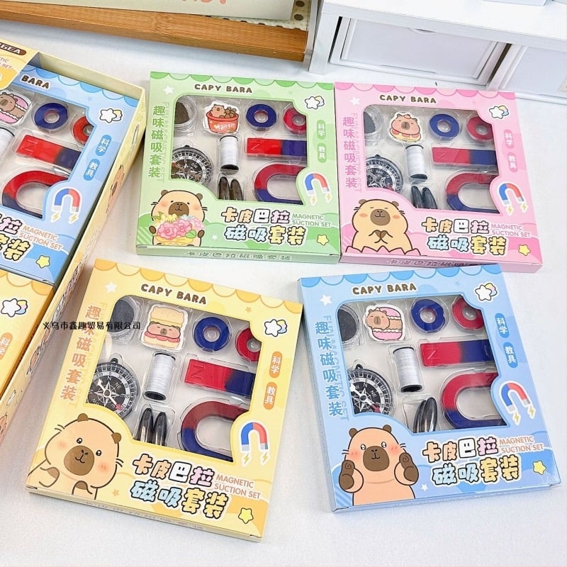 Fizika tanuló készlet mágneses iránytűvel — U-alakú mágnes a kísérletekhez, fém felépítés, 7–14 éveseknek