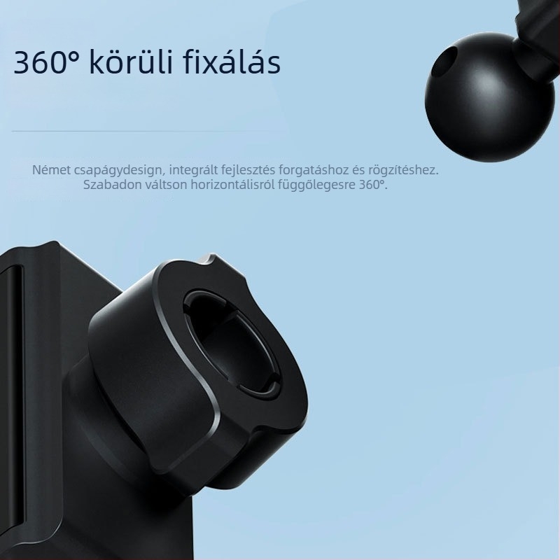 Autótelefon-tartó elektromos csuklóval, ventilációs nyílásba történő rögzítés, ABS + alumíniumötvözet