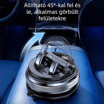 Autótelefon-tartó forgatható fejjel, vákuumos rögzítés, csúszásmentes műszerfal matt, ABS anyag