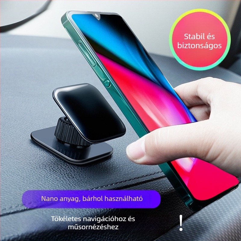 Többfunkciós autótelefon-tartó vákuumos csészével és ragasztó rögzítéssel (műszerfalhoz)