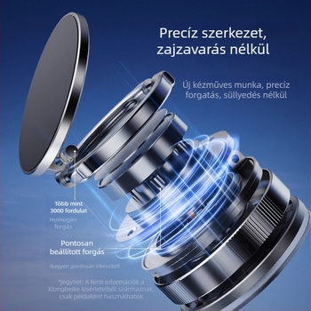 Autótelefon-tartó vákuumos abszorpcióval és mágneses rögzítéssel, univerzális kompatibilitás, szívócsésze rögzítés