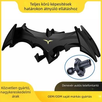 Autótelefon-tartó gravitációs mechanizmussal, denevér alakú, rajzfilmszerű dizájn, ventilációs nyílásba rögzíthető, univerzális