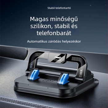 Autós telefontartó 360°-os forgással és ragasztó szívóval a műszerfalon — univerzális kompatibilitás