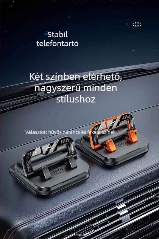 Autós telefontartó 360°-os forgással és ragasztó szívóval a műszerfalon — univerzális kompatibilitás