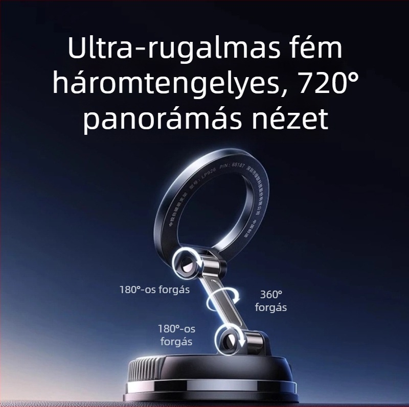 Univerzális mágneses autótelefon-tartó vákuumos rögzítéssel a szélvédőre, navigációhoz