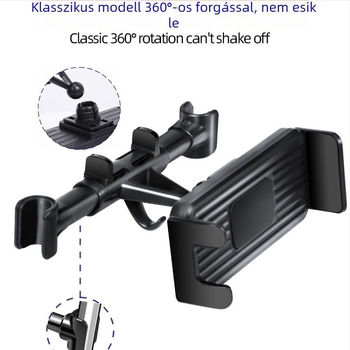Autó hátsó fejtámla tartó telefonhoz és tabletához, teleszkópos, rögzítés gyors csattal, testre szabható márka