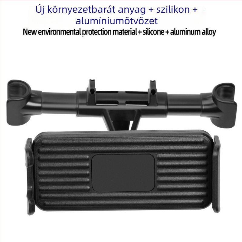 Autó hátsó fejtámla tartó telefonhoz és tabletához, teleszkópos, rögzítés gyors csattal, testre szabható márka