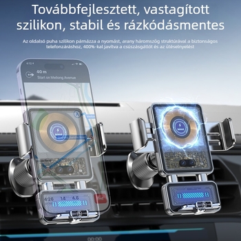 2025-ös, autóba való telefon tartó vezeték nélküli mágneses töltéssel és szenzorral, 66W gyors töltés