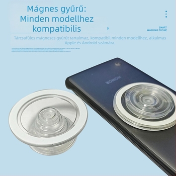 Mágneses autótelefon-tartó, átlátszó, leválasztható, PC+TPU kivitelezés, stabil és rezgésálló