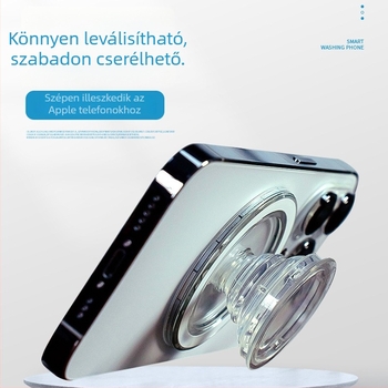 Mágneses autótelefon-tartó, átlátszó, leválasztható, PC+TPU kivitelezés, stabil és rezgésálló