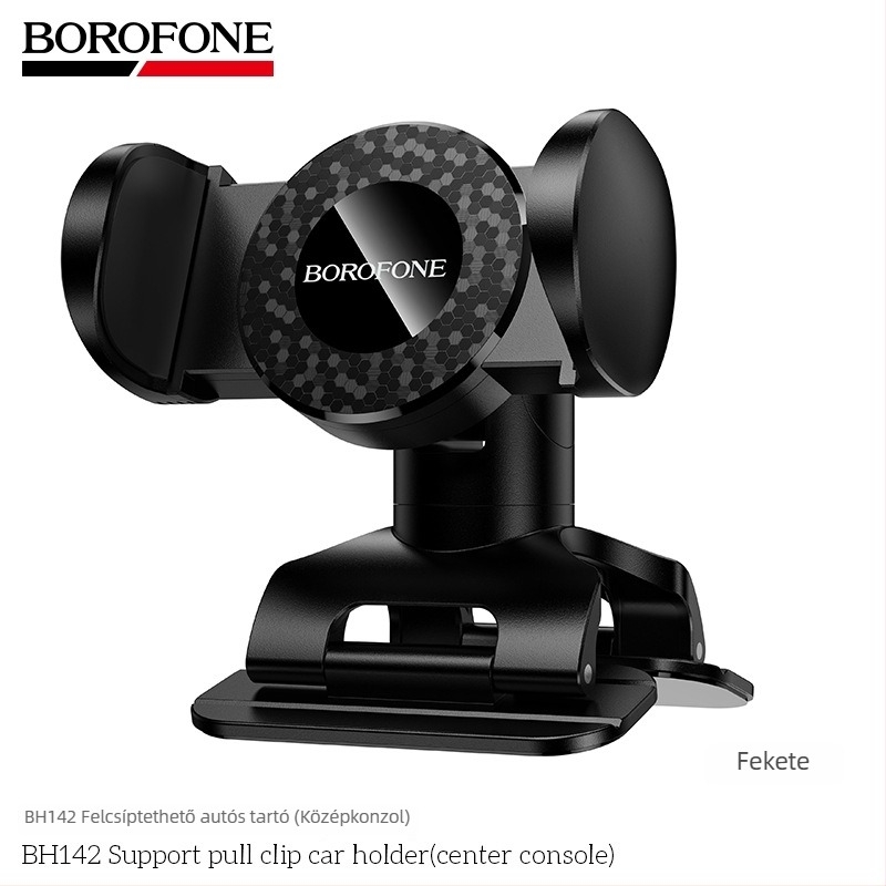 Borofone BH142 Autótelefon-tartó húzható csipesszel a középkonzolhoz, rezgéscsillapító, ABS, univerzális