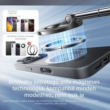 Mágneses autós telefontartó vákuumszívóval – univerzális szélvédő-tartó navigációhoz