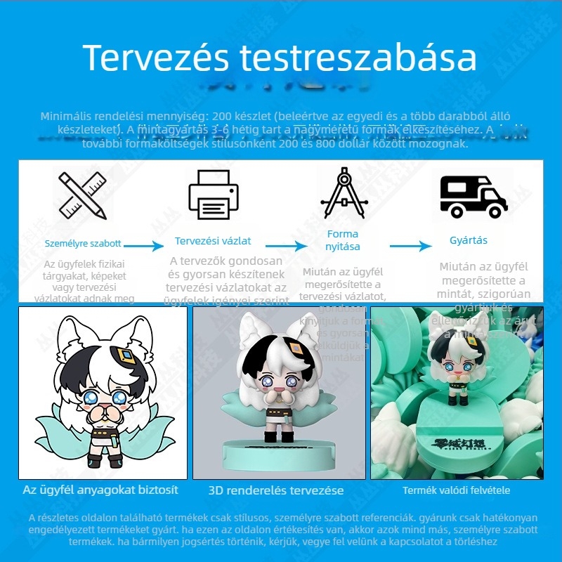 Rajzfilmszerű telefonos állvány, testreszabható aranyos figura, személyre szabott ajándék, 3D kreatív PVC asztali tartó