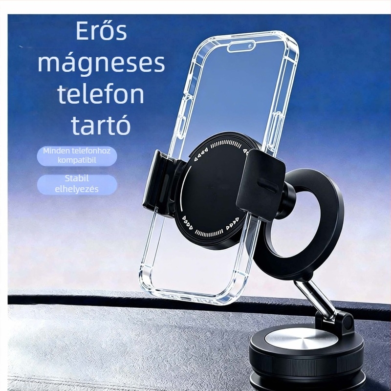 Coolred mágneses telefon-tartó autóhoz vákuumszívóval, mágneses rögzítés, univerzális kompatibilitás, minimalist stílus